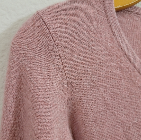 Reformation Cashmere Pink V Neck Cropped Sweater S - Picture 11 of 12